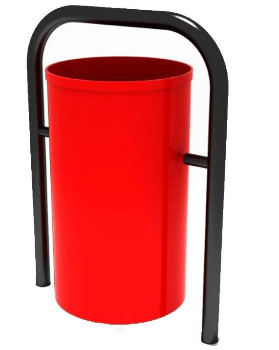 Basurero Cilíndrico Rojo Urbano