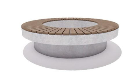 Alcorque asiento Hormigon Madera