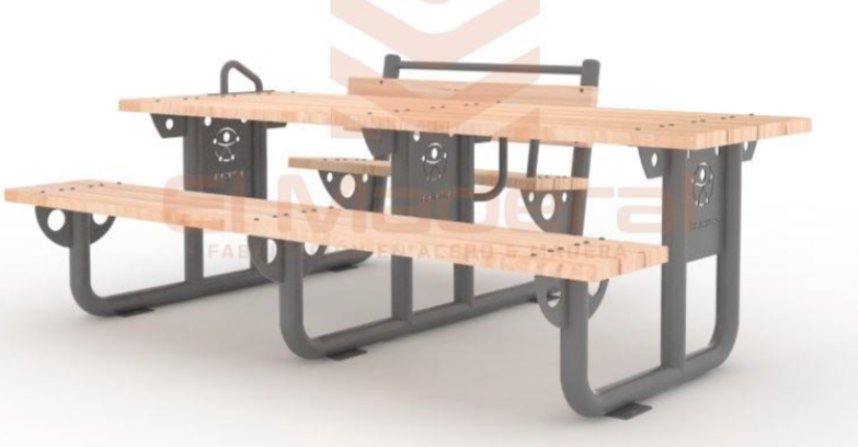 mesa metal madera inclusiva